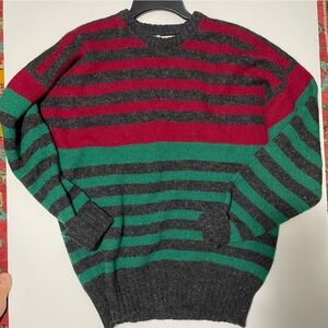 Vintage McGeorge of Ireland red grey green wool mens Sweater M Y2K